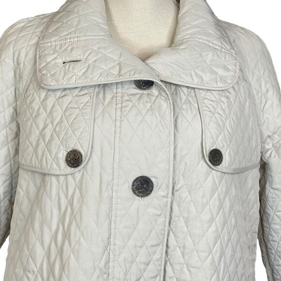 Mel & Lisa Cream Quilted Jacket Size 4 - Picture 2 of 7